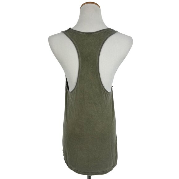 Free People We The Free Olive Green Distressed Strappy Tank Top - Picture 9 of 16